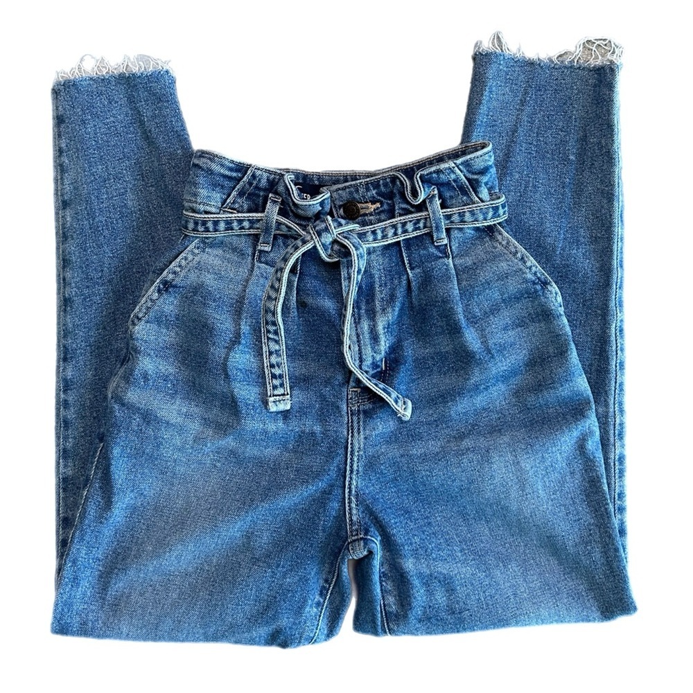 Hollister Blue High-Rise Tie-Belt Jeans